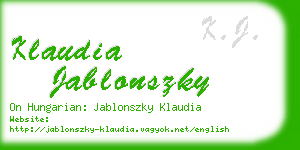 klaudia jablonszky business card